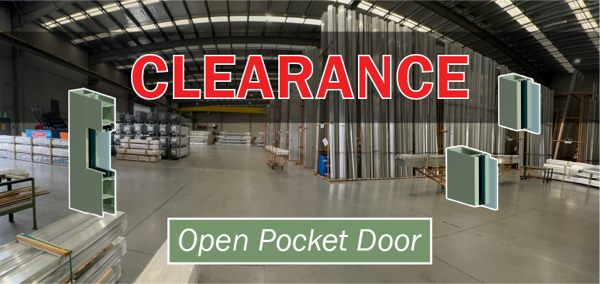 The Open Pocket Door System Profiles are on clearance - don't miss out!